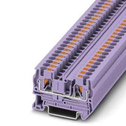 Phoenix Contact Feed-Through Terminal Block; PT 4 VT; 30A; 600V; 1-Level; #24 - #10; Push-In Connection; Violet